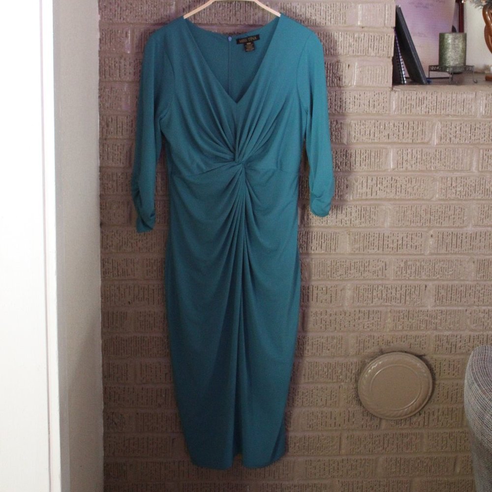 MISS TINA teal dress